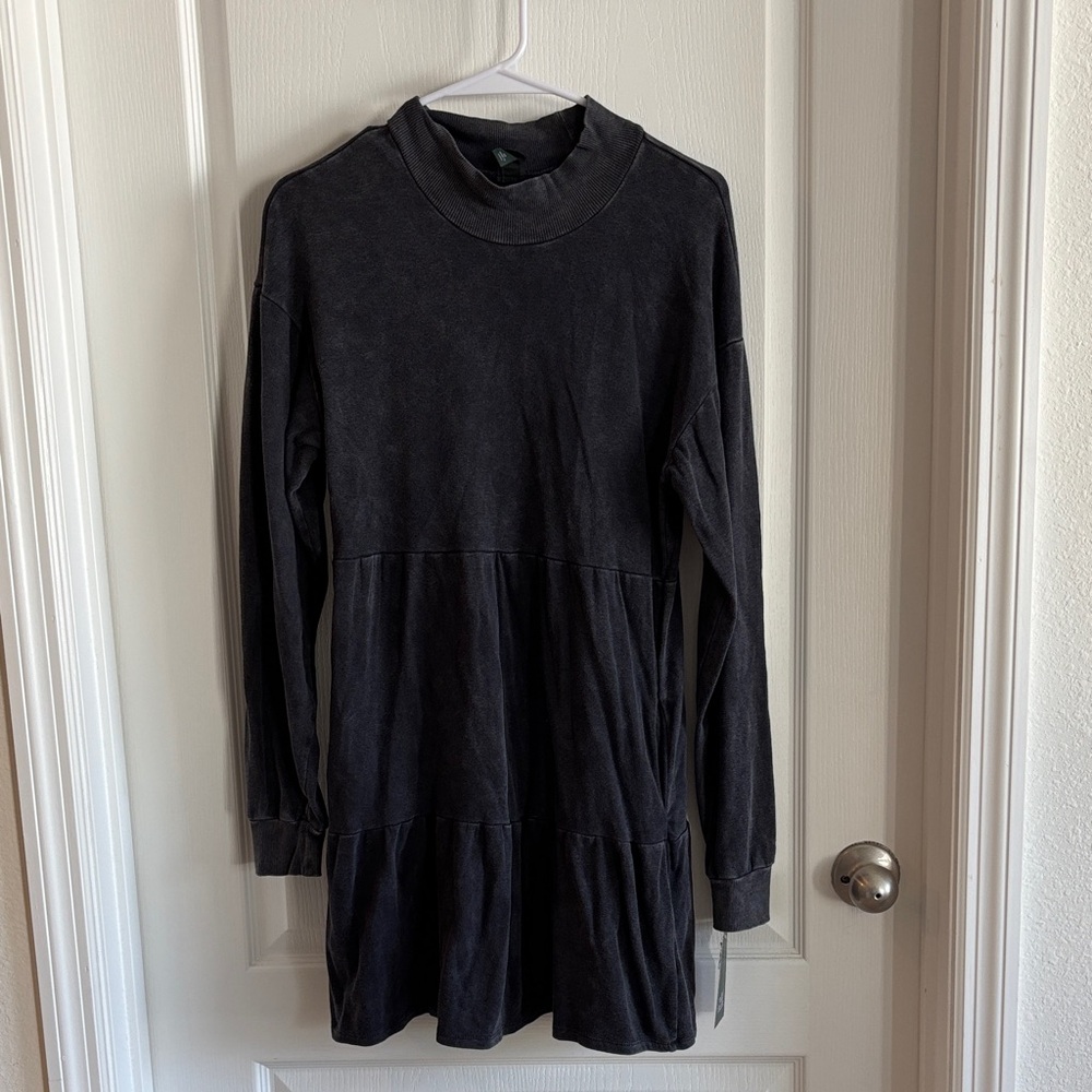 Wild Fable Black Ribbed Crewneck Sweatshirt dress size XS